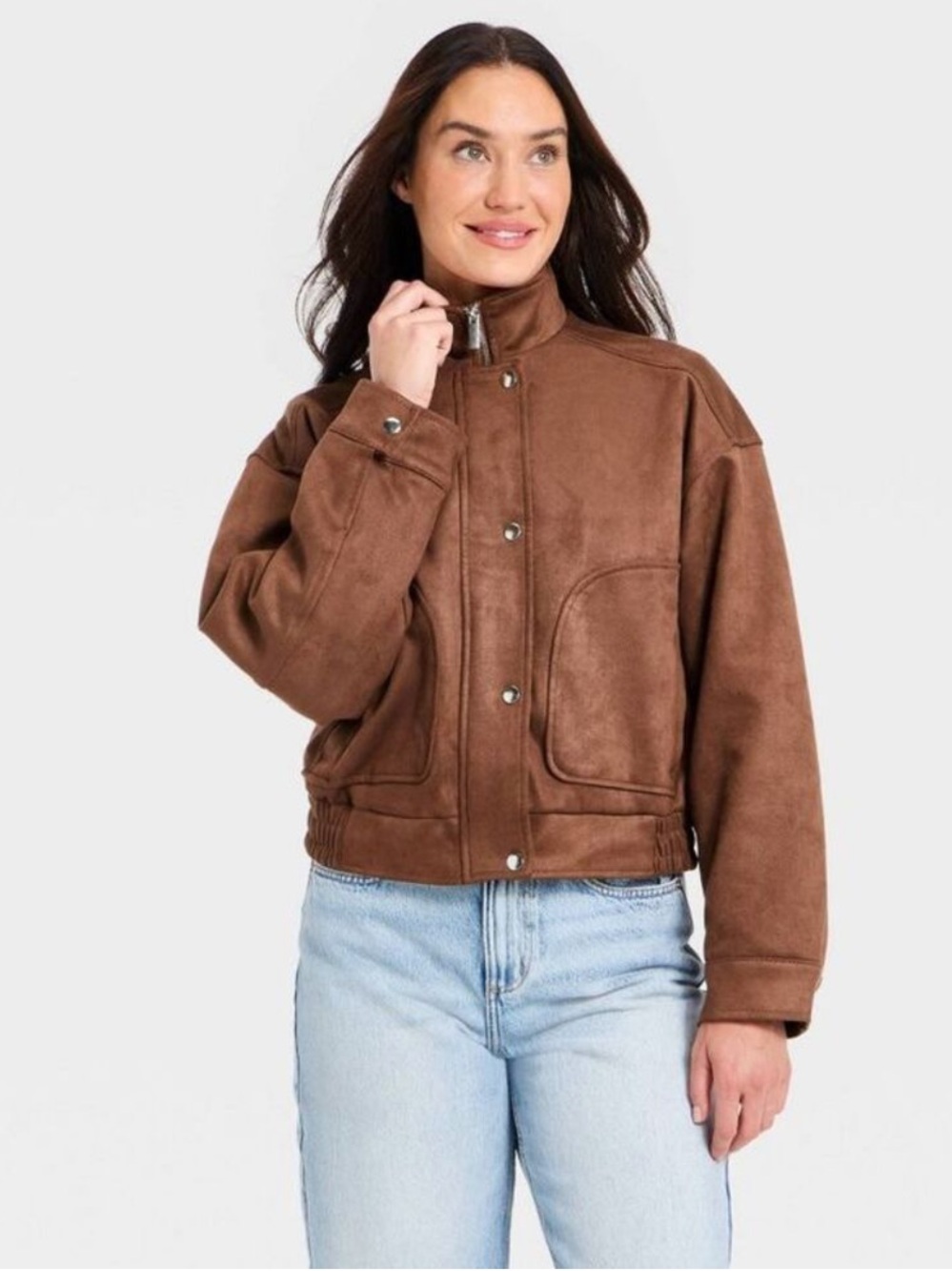 NWT Brown Suede Jacket Bomber